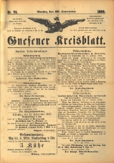 Gnesener Kreisblatt. 1899.09.10 Nr73