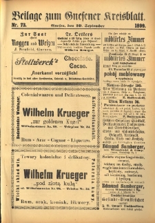 Beilage zum Gnesener Kreisblatt. 1899.09.10 Nr73