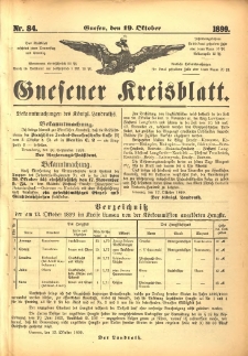 Gnesener Kreisblatt. 1899.10.19 Nr84