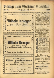 Beilage zum Gnesener Kreisblatt. 1899.10.29 Nr87