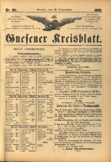 Gnesener Kreisblatt. 1899.11.09 Nr90