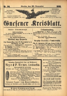 Gnesener Kreisblatt. 1899.11.23 Nr94