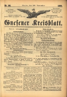 Gnesener Kreisblatt. 1899.11.30 Nr96