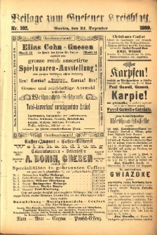 Beilage zum Gnesener Kreisblatt. 1899.12.21 Nr102