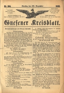 Gnesener Kreisblatt. 1899.12.28 Nr104