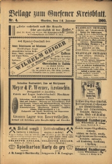 Beilage zum Gnesener Kreisblatt 1900.01.14 Nr4