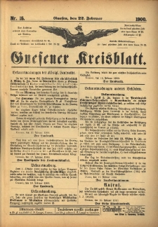 Gnesener Kreisblatt 1900.02.22 Nr15
