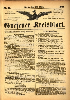 Gnesener Kreisblatt 1900.03.22 Nr23