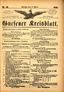 Gnesener Kreisblatt 1900.04.01 Nr26