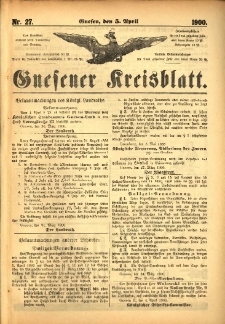 Gnesener Kreisblatt 1900.04.05 Nr27