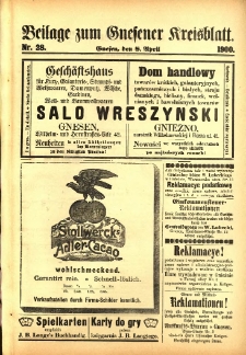 Beilage zum Gnesener Kreisblatt 1900.04.08 Nr28