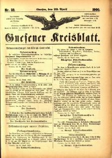 Gnesener Kreisblatt 1900.04.22 Nr32