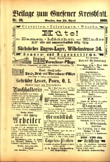 Beilage zum Gnesener Kreisblatt 1900.04.29 Nr34