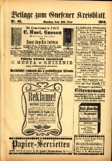 Beilage zum Gnesener Kreisblatt 1900.05.20 Nr40