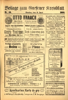 Beilage zum Gnesener Kreisblatt 1900.06.03 Nr44