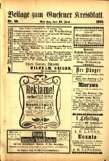Beilage zum Gnesener Kreisblatt 1900.06.17 Nr48