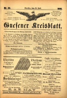 Gnesener Kreisblatt 1900.07.05 Nr53