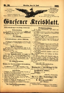 Gnesener Kreisblatt 1900.07.08 Nr54