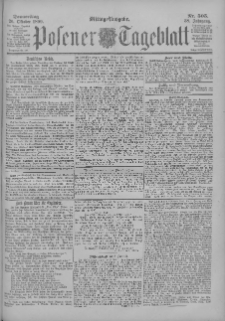 Posener Tageblatt 1899.10.26 Jg.38 Nr505