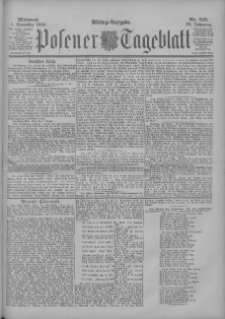 Posener Tageblatt 1899.11.01 Jg.38 Nr515