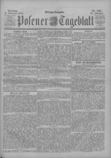 Posener Tageblatt 1899.11.14 Jg.38 Nr537