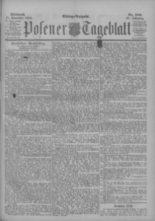 Posener Tageblatt 1899.11.15 Jg.38 Nr539