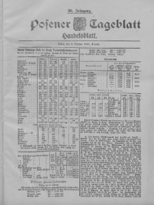 Posener Tageblatt. Handelsblatt 1899.10.02 Jg.38 Nr463
