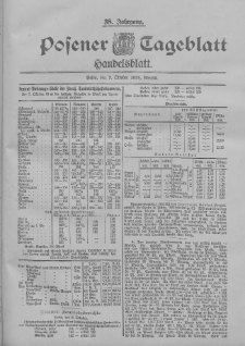 Posener Tageblatt. Handelsblatt 1899.10.09 Jg.38 Nr475