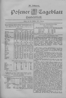 Posener Tageblatt. Handelsblatt 1899.10.10 Jg.38 Nr477