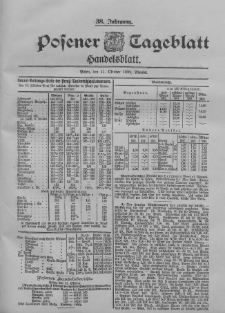 Posener Tageblatt. Handelsblatt 1899.10.11 Jg.38 Nr479