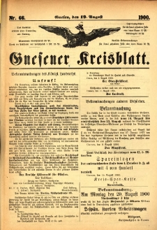 Gnesener Kreisblatt 1900.08.19 Nr66