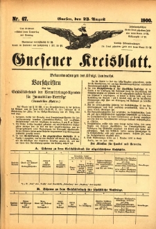 Gnesener Kreisblatt 1900.08.23 Nr67