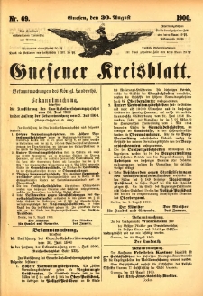 Gnesener Kreisblatt 1900.08.30 Nr69