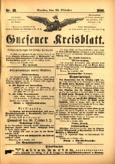 Gnesener Kreisblatt 1900.10.11 Nr81