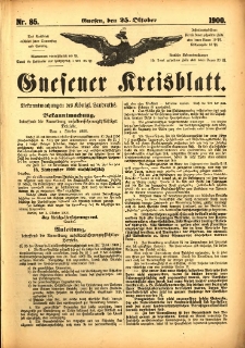 Gnesener Kreisblatt 1900.10.25 Nr85