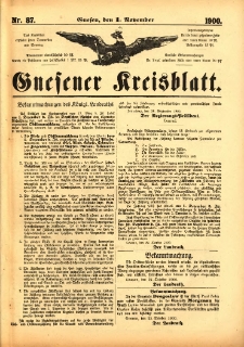 Gnesener Kreisblatt 1900.11.01 Nr87
