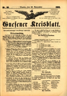 Gnesener Kreisblatt 1900.11.11 Nr90