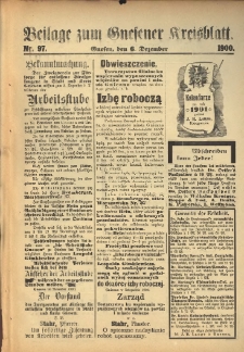 Beilage zum Gnesener Kreisblatt 1900.12.06 Nr97
