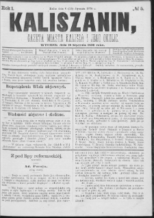 Kaliszanin : gazeta miasta Kalisza i jego okolic