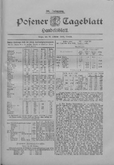 Posener Tageblatt. Handelsblatt 1899.10.23 Jg.38 Nr499