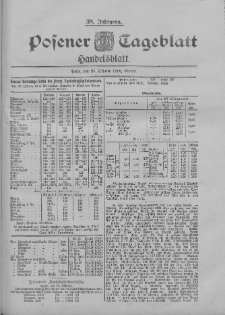 Posener Tageblatt. Handelsblatt 1899.10.25 Jg.38 Nr503