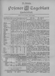 Posener Tageblatt. Handelsblatt 1899.10.26 Jg.38 Nr505