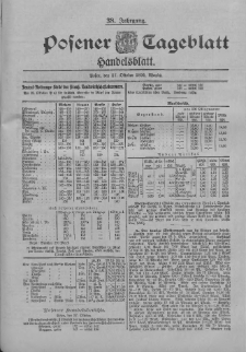 Posener Tageblatt. Handelsblatt 1899.10.27 Jg.38 Nr507