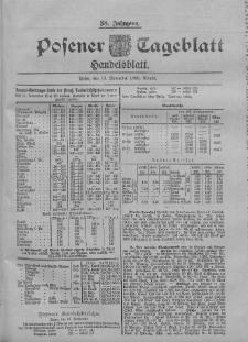 Posener Tageblatt. Handelsblatt 1899.11.13 Jg.38 Nr535