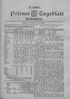 Posener Tageblatt. Handelsblatt 1899.11.14 Jg.38 Nr537
