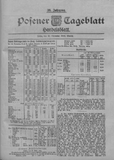 Posener Tageblatt. Handelsblatt 1899.11.15 Jg.38 Nr539