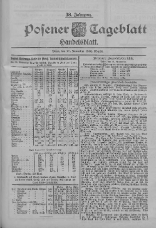 Posener Tageblatt. Handelsblatt 1899.11.21 Jg.38 Nr550