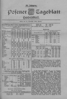 Posener Tageblatt. Handelsblatt 1899.11.24 Jg.38 Nr553