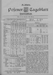 Posener Tageblatt. Handelsblatt 1899.11.30 Jg.38 Nr563