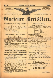 Gnesener Kreisblatt. 1899.02.05 Nr11
